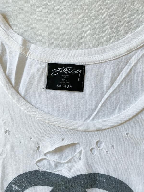 Vintage Stussy Women’s Distressed T-Shirt – Made in USA – Y2K , size M