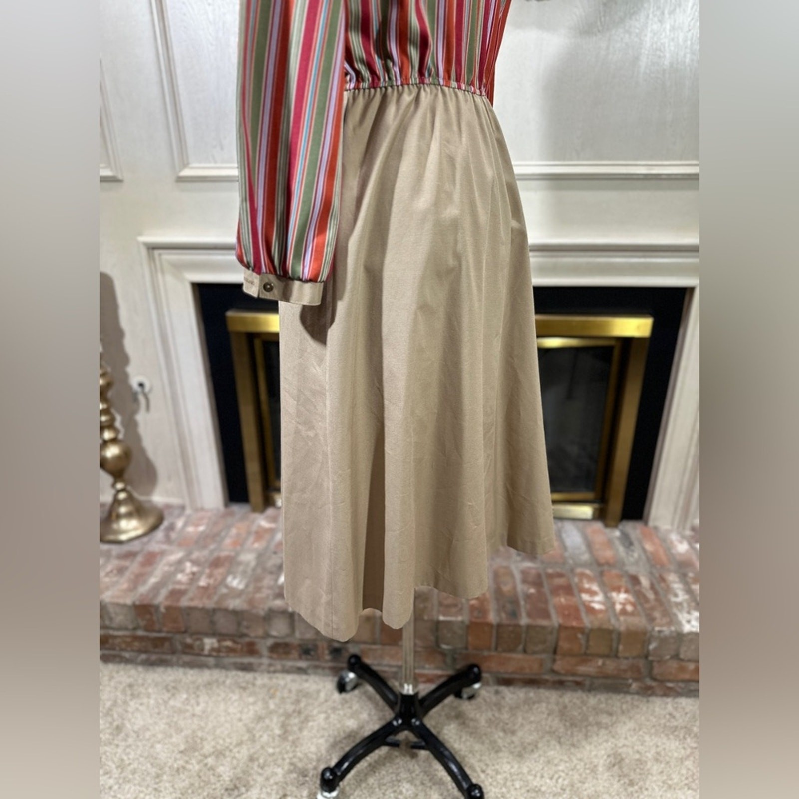 Vintage Anjac by Jack Needleman Striped Button-Front Dress (See Measurements)