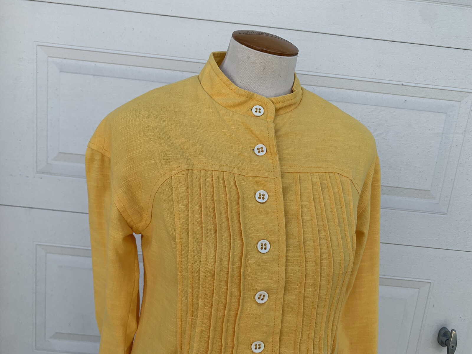 Vintage 60’s 70s S. HOWARD HIRSCH Pintuck Sunflower Yellow Utility Dress XS/S