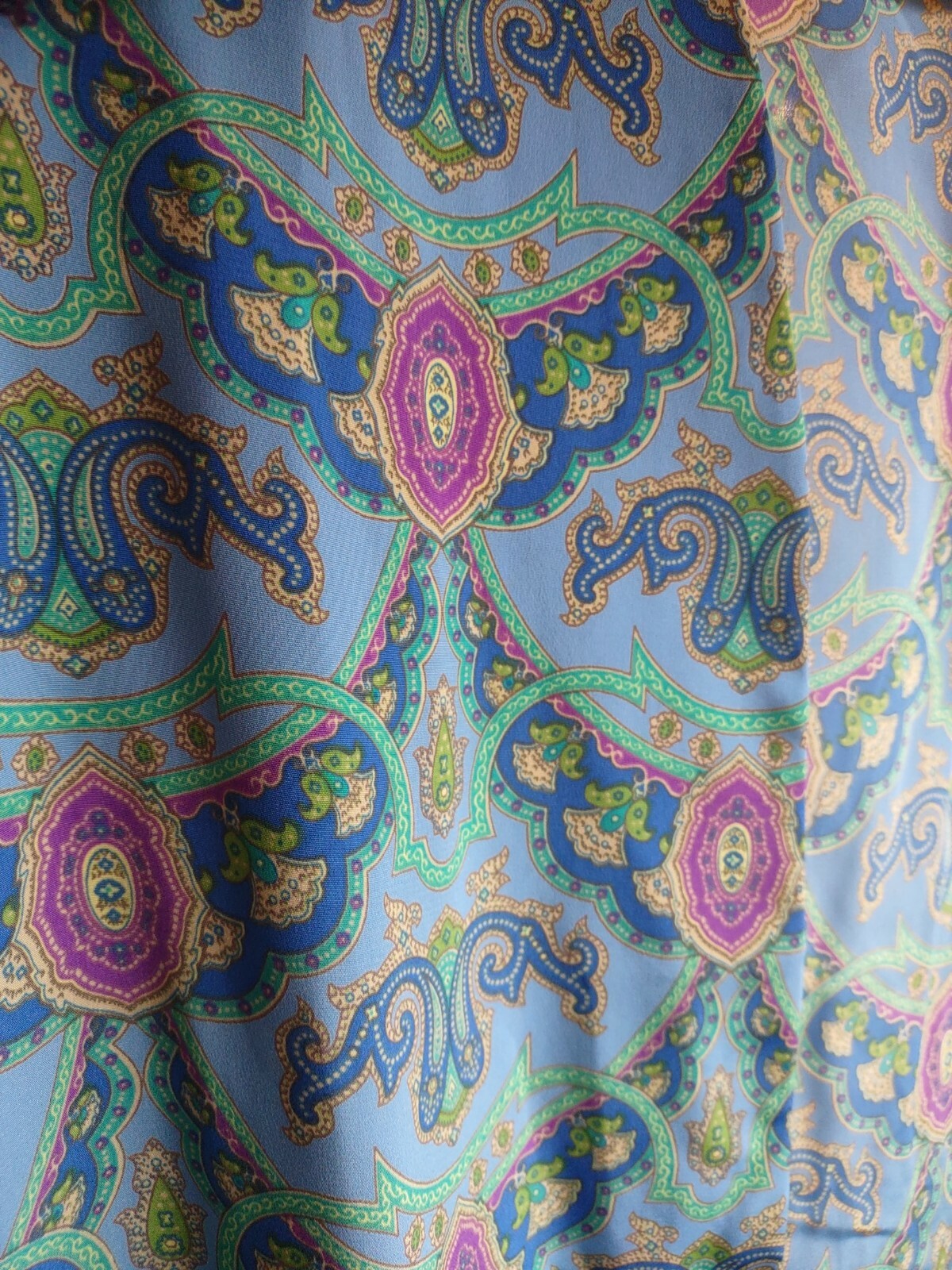 Vintage 90s Leslie Faye Open Jacket Gorgeous Paisley Print Polyester Size 10 NWT