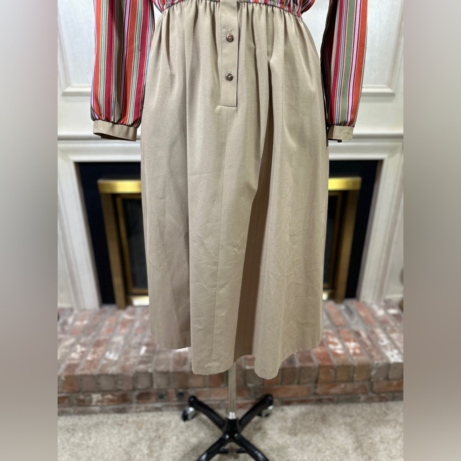 Vintage Anjac by Jack Needleman Striped Button-Front Dress (See Measurements)