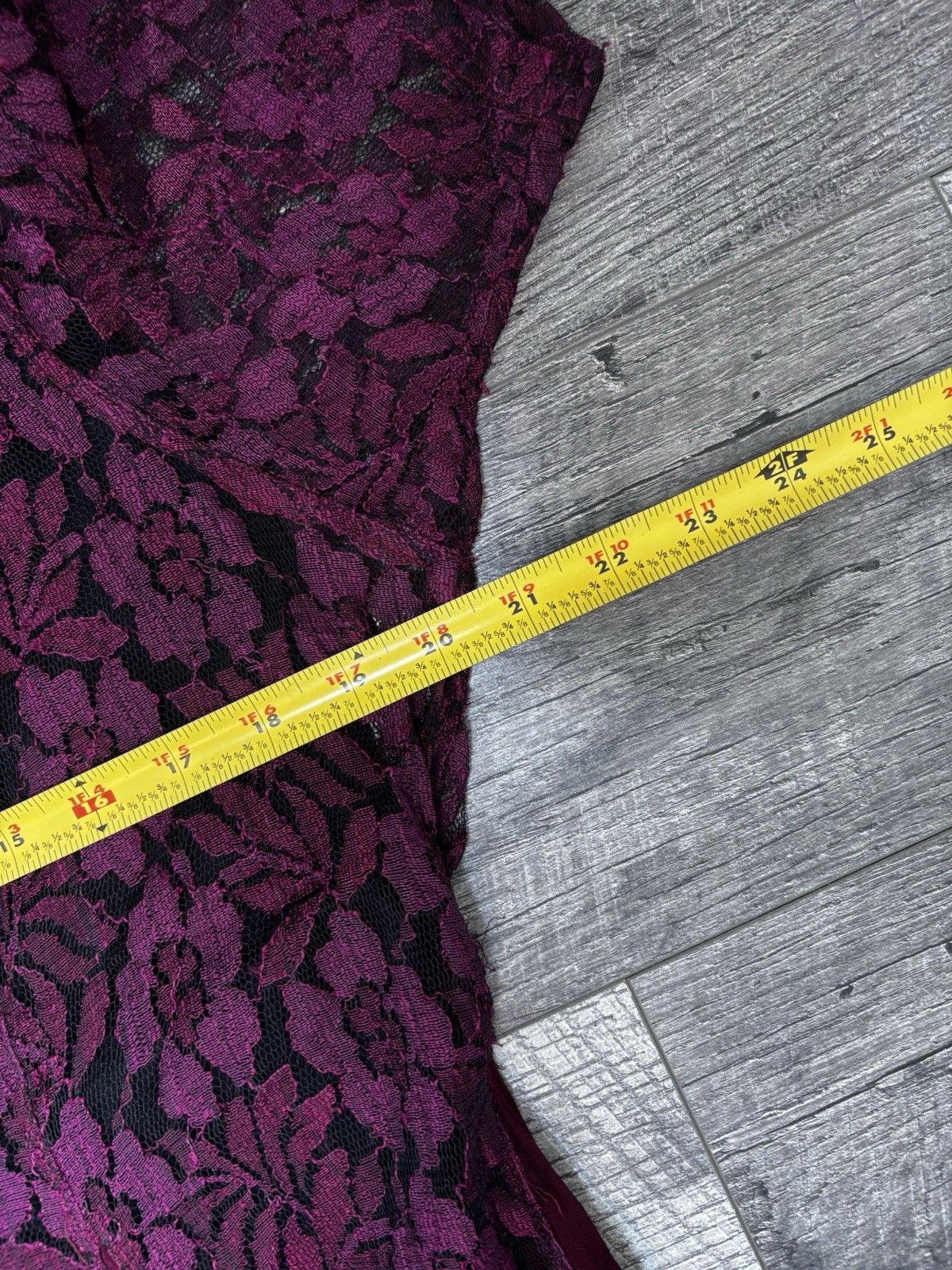Olivia Vintage 90s Whimsigoth Lace Maxi Dress S Plum Purple Godet Flare Romantic