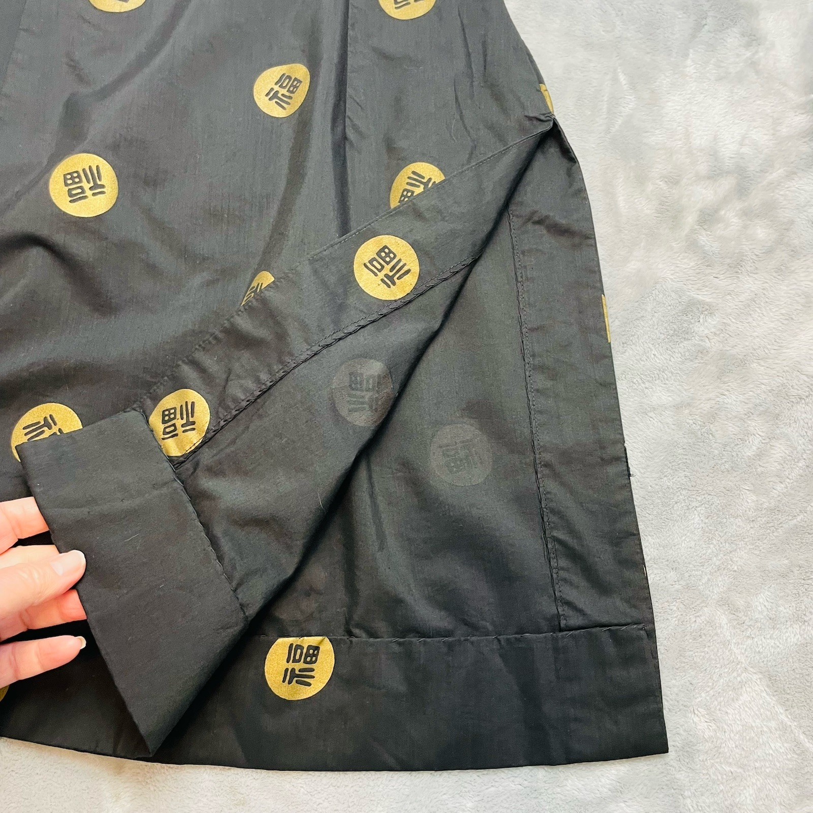 Vtg Alfred Shaheen Womens Hawaii Set S Black Asian Detail Cheongsam Tunic Shorts