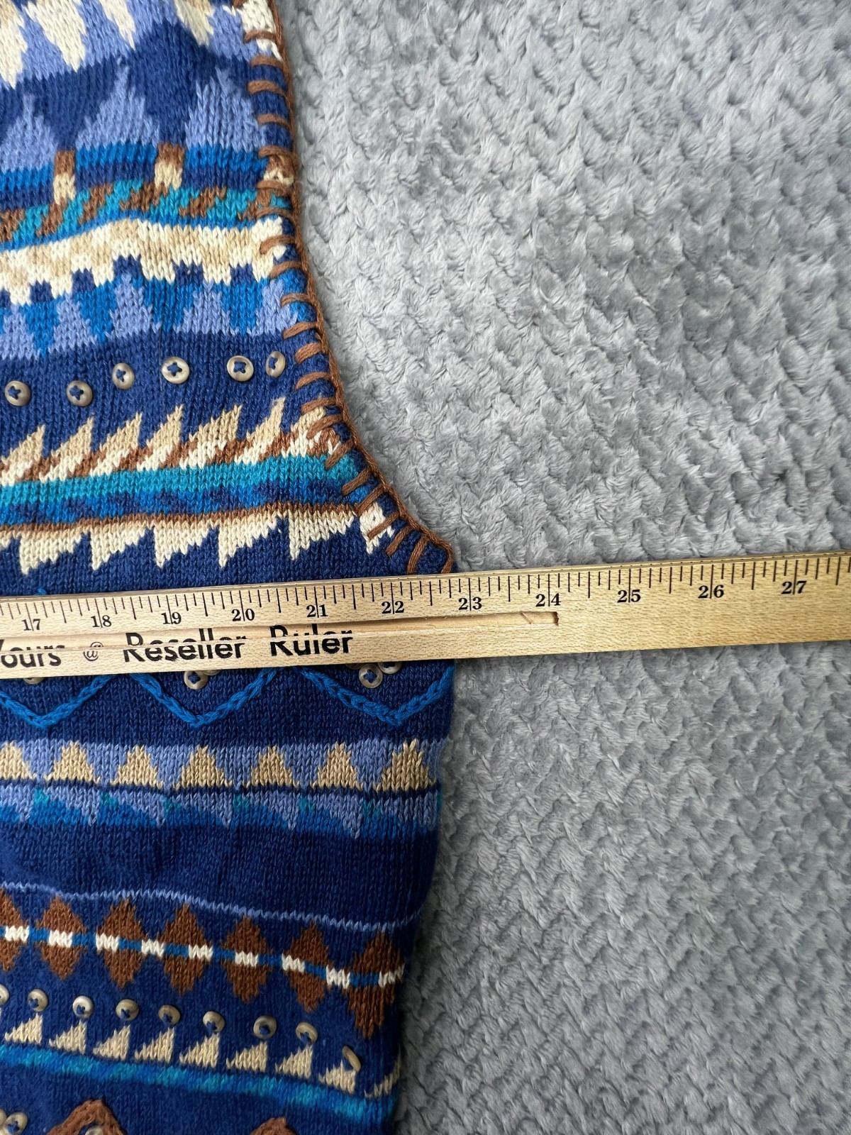 Orvis Segrets Sun Prints Large Cottagecore Knit Vest Vintage Boho Western Granny
