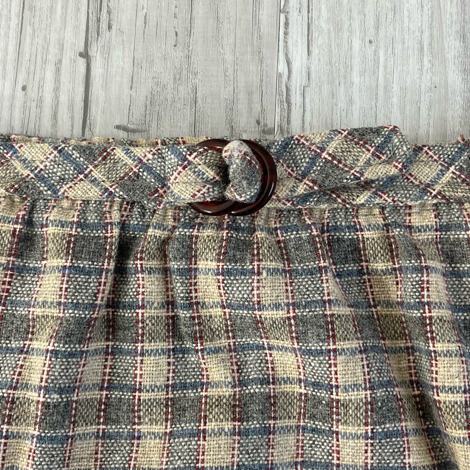 Vintage Hunter Sportswear Plaid A-Line High Waist Knee Length Preppy Skirt