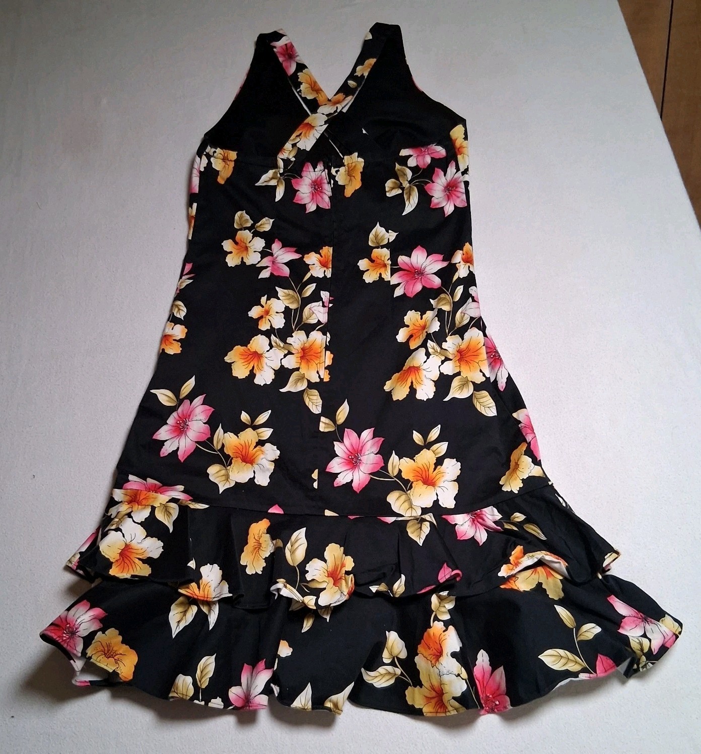 GIORGIO FIORLINI COLLECTION, Black Floral Red Yellow Flowers Zip Back 6 Bobemian