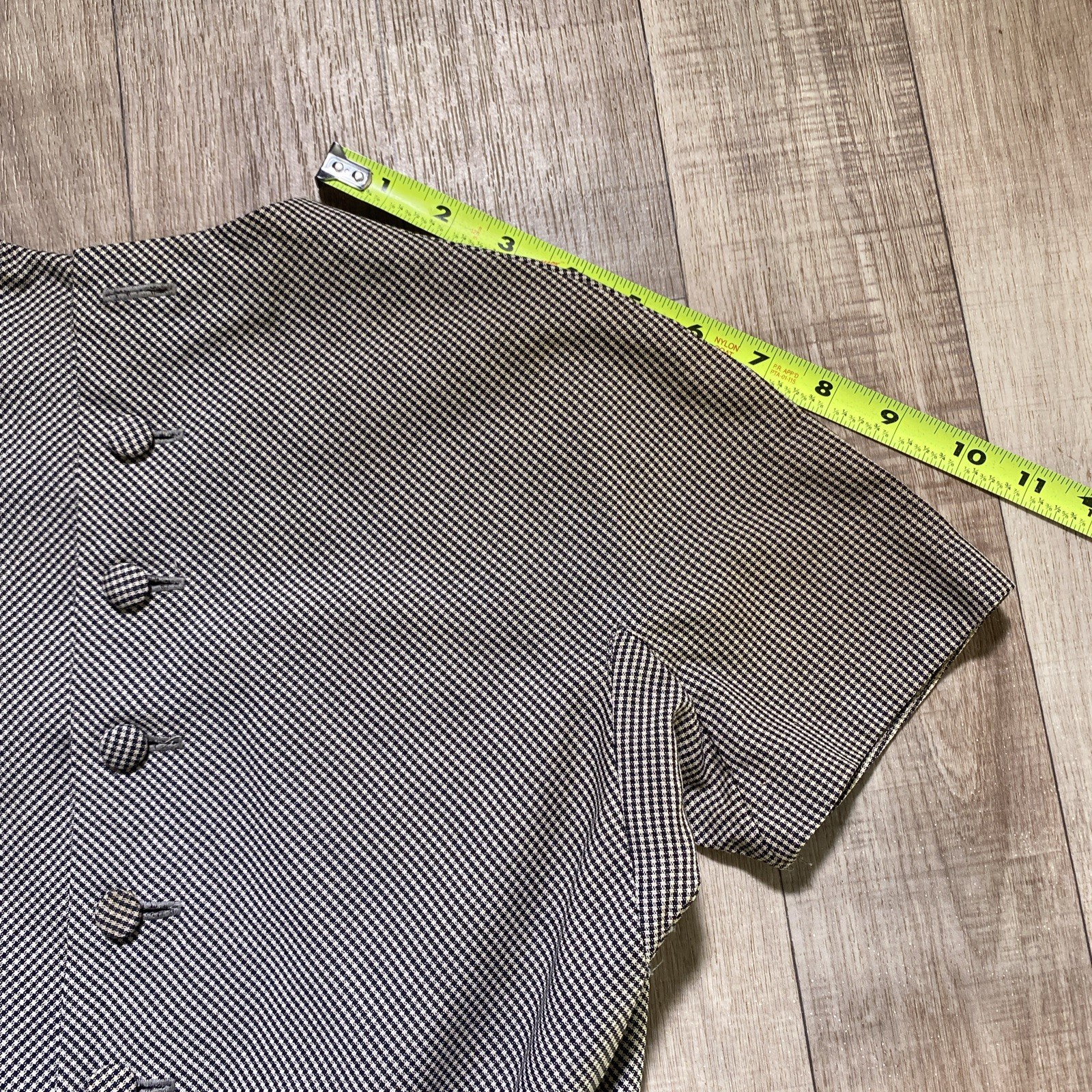 60s Neiman Marcus Dress Women’s M Flare Housewife Gingham Button Fallout Style