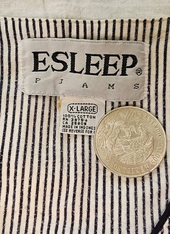 Vintage 90s Esleep Pajamas Set Neon Print Baseball Jersey Drawstring Pant Cotton