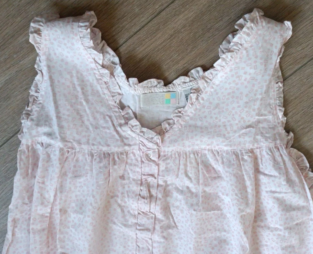 VTG 80s Claudia Barnes Intimate Long Cotton Night Gown Ruffle Hem Sz M, New Tags