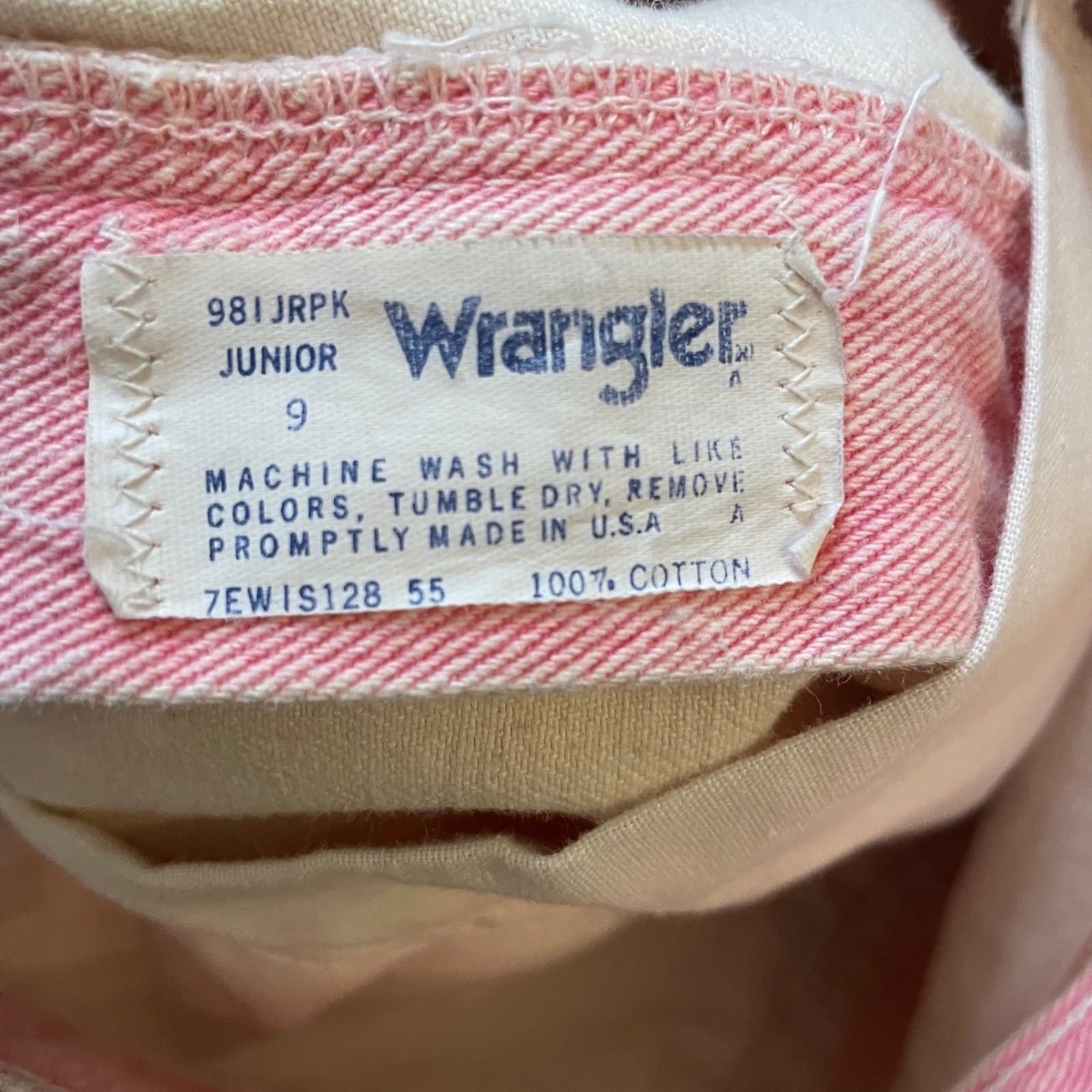 Vintage Wrangler Pink Acid Wash High Waisted Tapered Jeans 981JRPK Made in USA 9