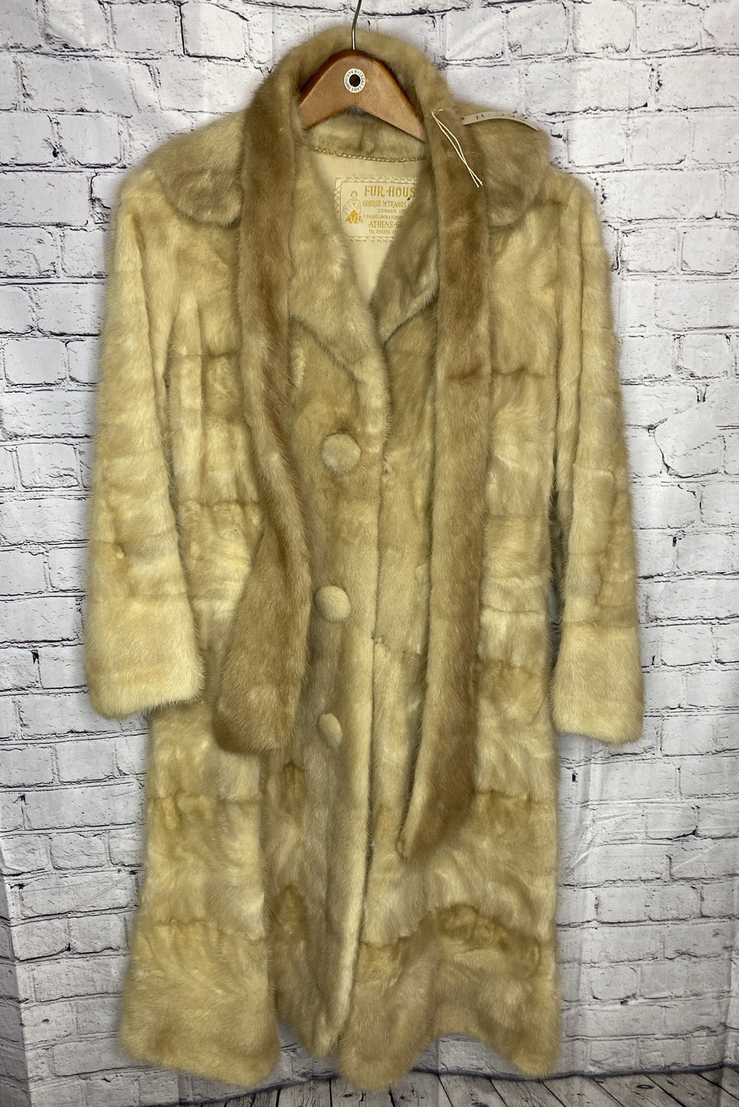 Vtg Fur Coat By GEORGE M. TRAHOS Fur House Athens Greece