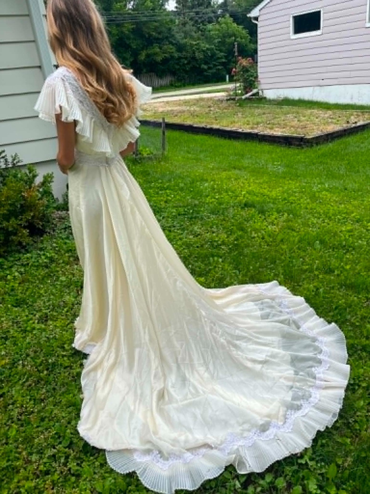 1970s William Cahill California Wedding Dress XS/sz 0, Cream Color