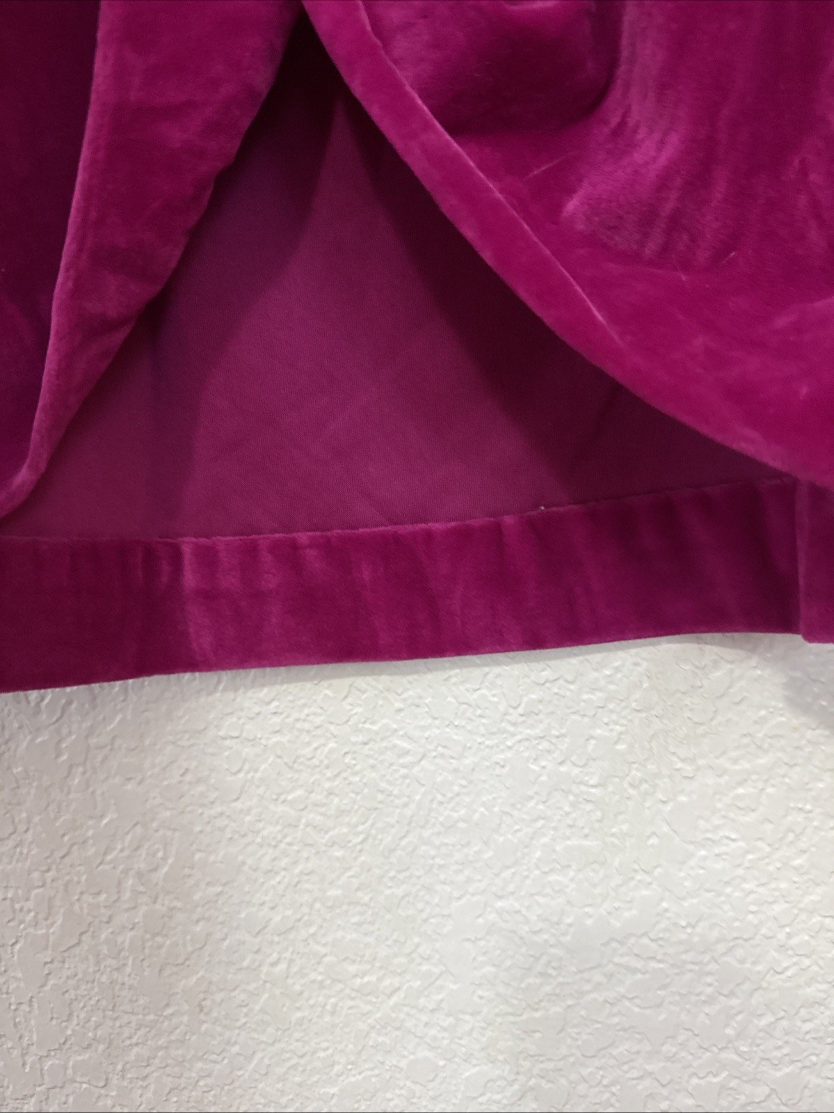 Vintage Handmade Velvet Housecoat Robe Magenta Full Length Zip Size Small NWOT
