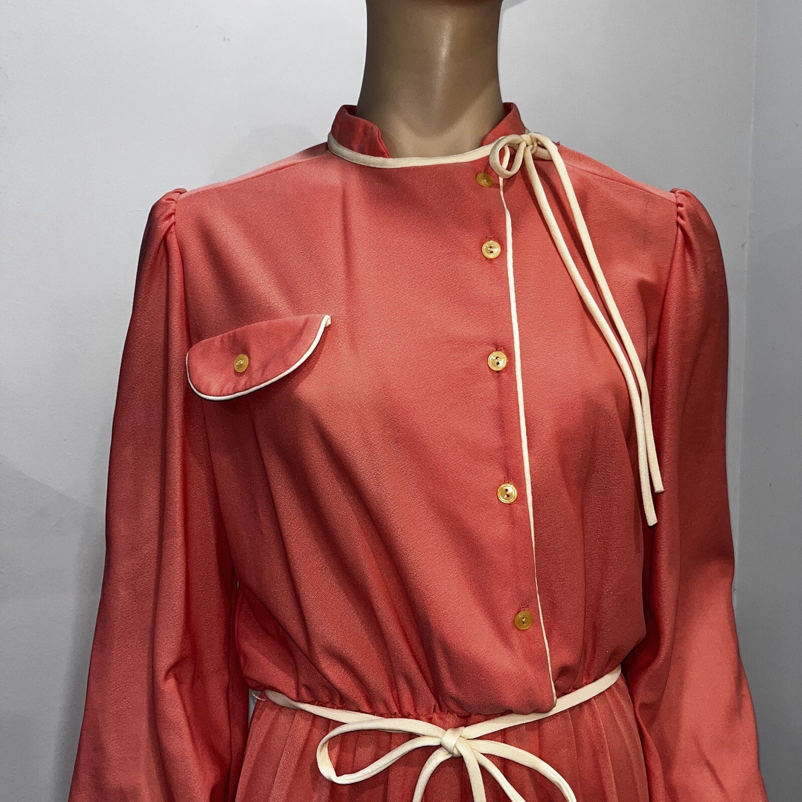 Vintage Sears The Fashion Place Belted Pleated Dress 1970s Size 14