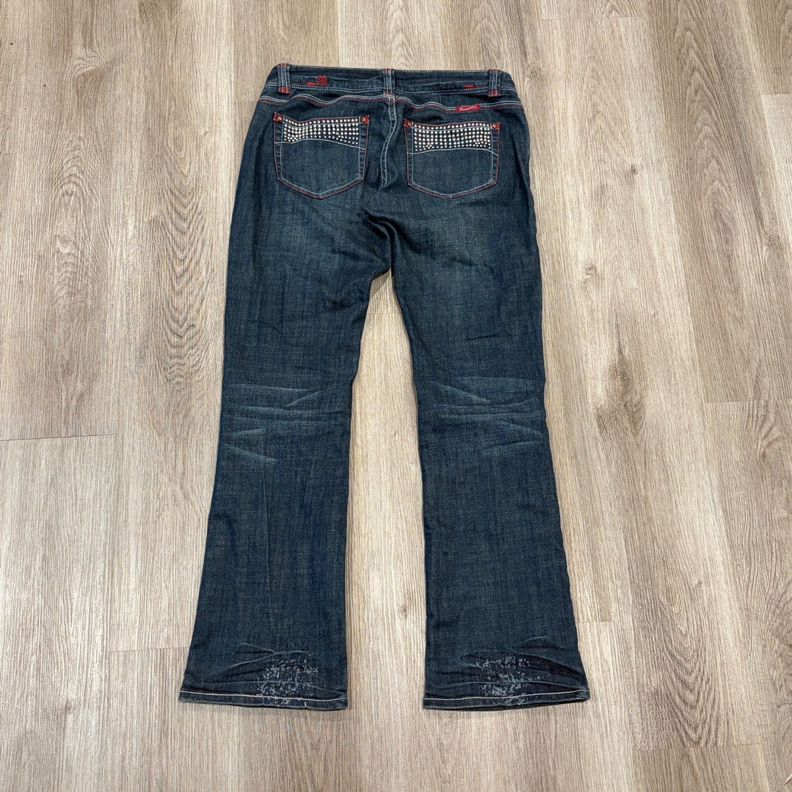Vintage 00s Y2K Rock And Roll Cowgirl Low Rise Bootcut Selvedge Jeans Size 34×32