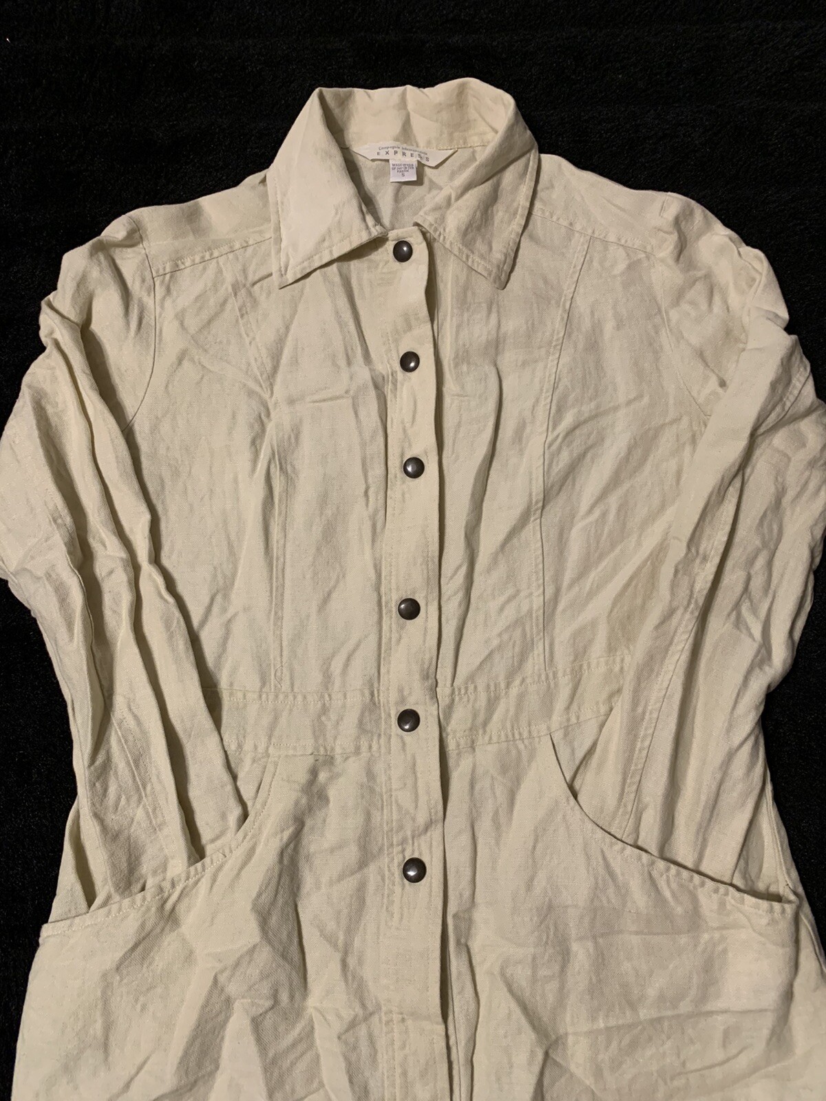 Vintage Compagnie Internationale Express Women’s Khaki S Full Button Blazer NWOT