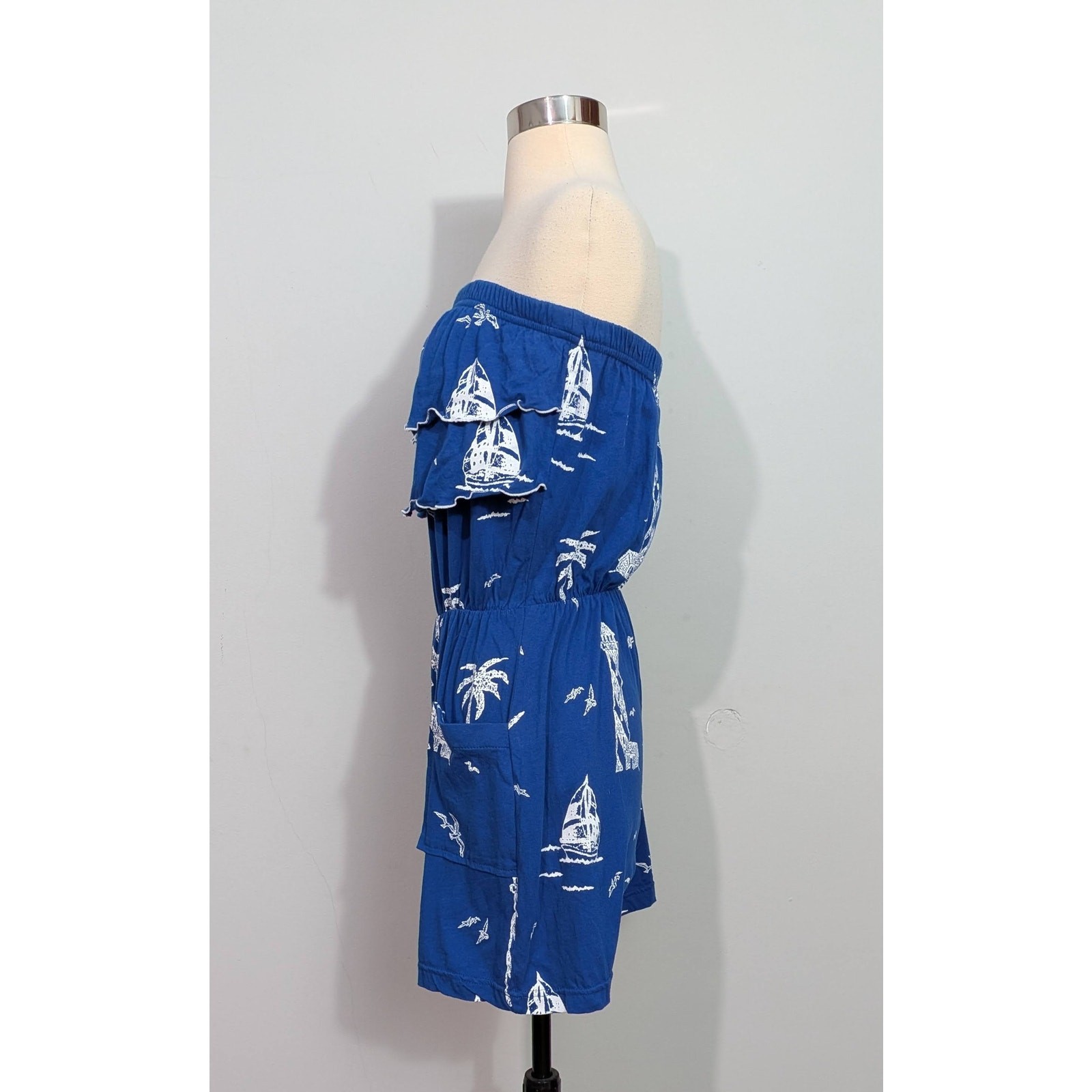 Gloria’s Fashions Tropical 80s Strapless Romper