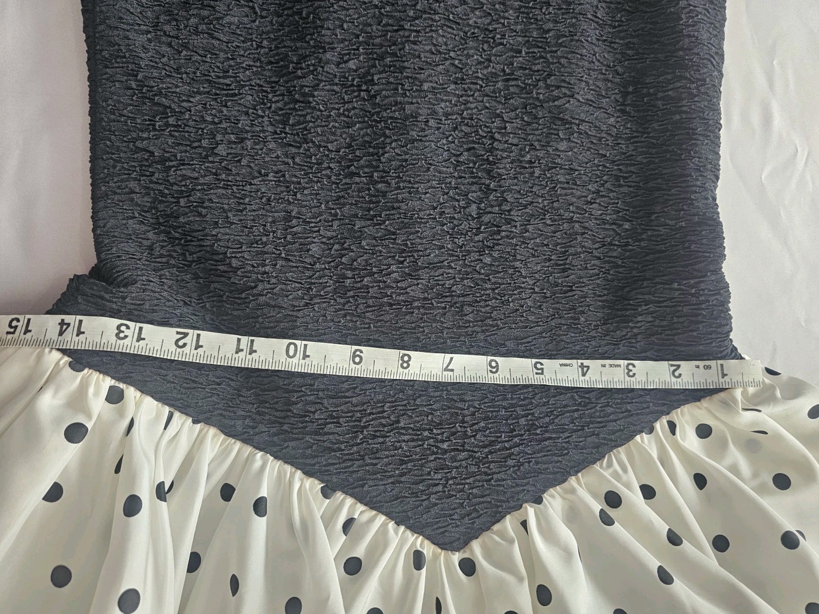 1980’s Huey Waltzer for Darcy 80s Prom Polka Dot Dress Size 5/6 Black White USA