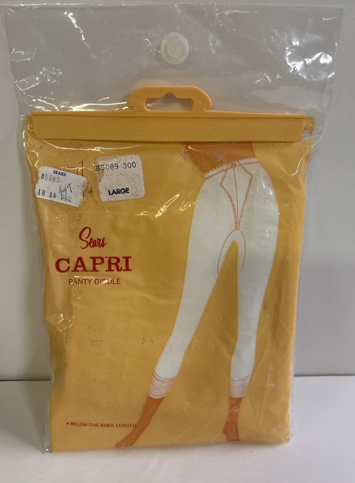 Vintage Sears Capri Panty Girdle Below Knee Length Size Large Nylon & Spandex