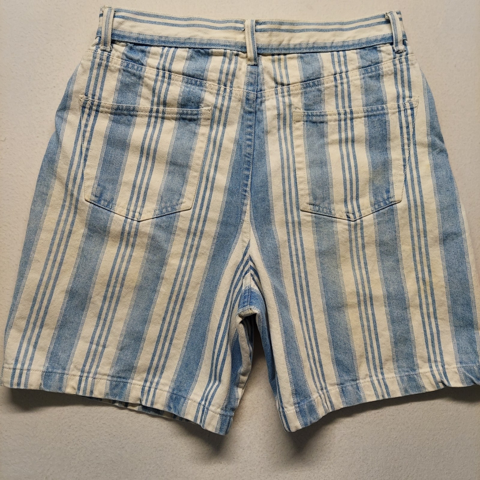 Vintage Denim Republic Jean Shorts Blue/White High Waist 13/14 Button-Fly
