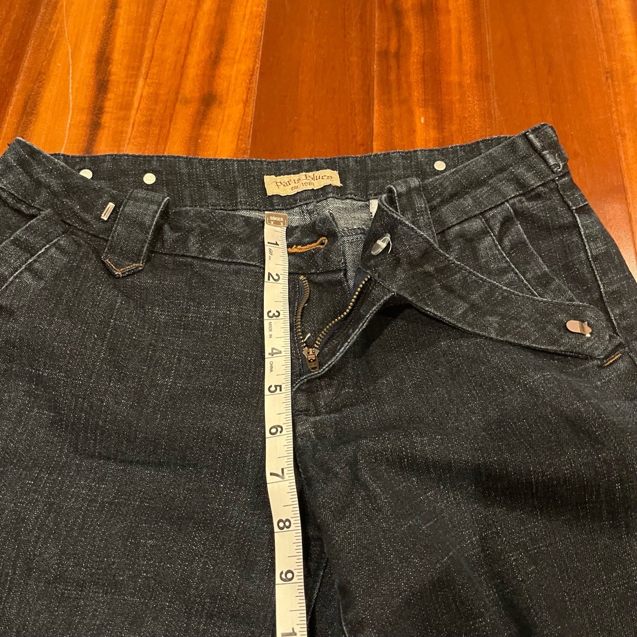 Paris Blues Dark Blue Jeans Wide Leg Y2K Denim Trouser Pants Size 9