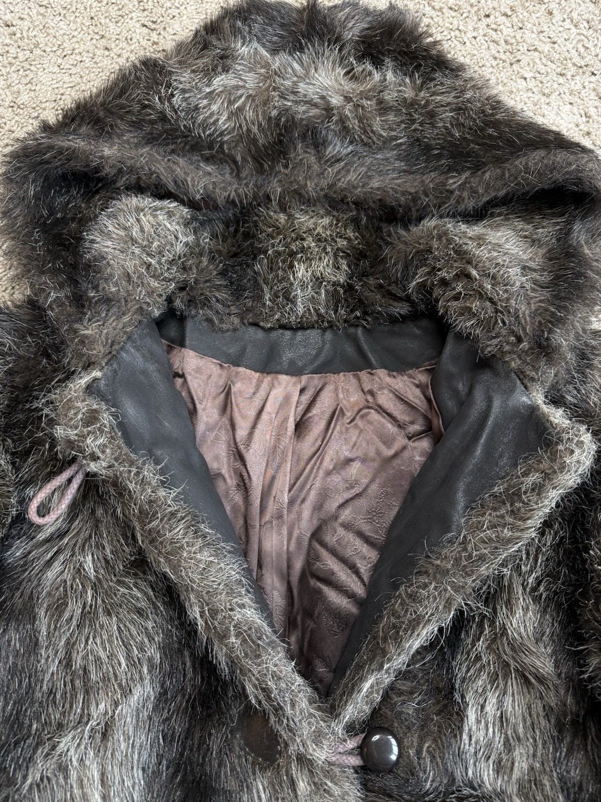 Vintage Russel Taylor Brown Union Made Faux Fur Vintage High End Medium 1960s