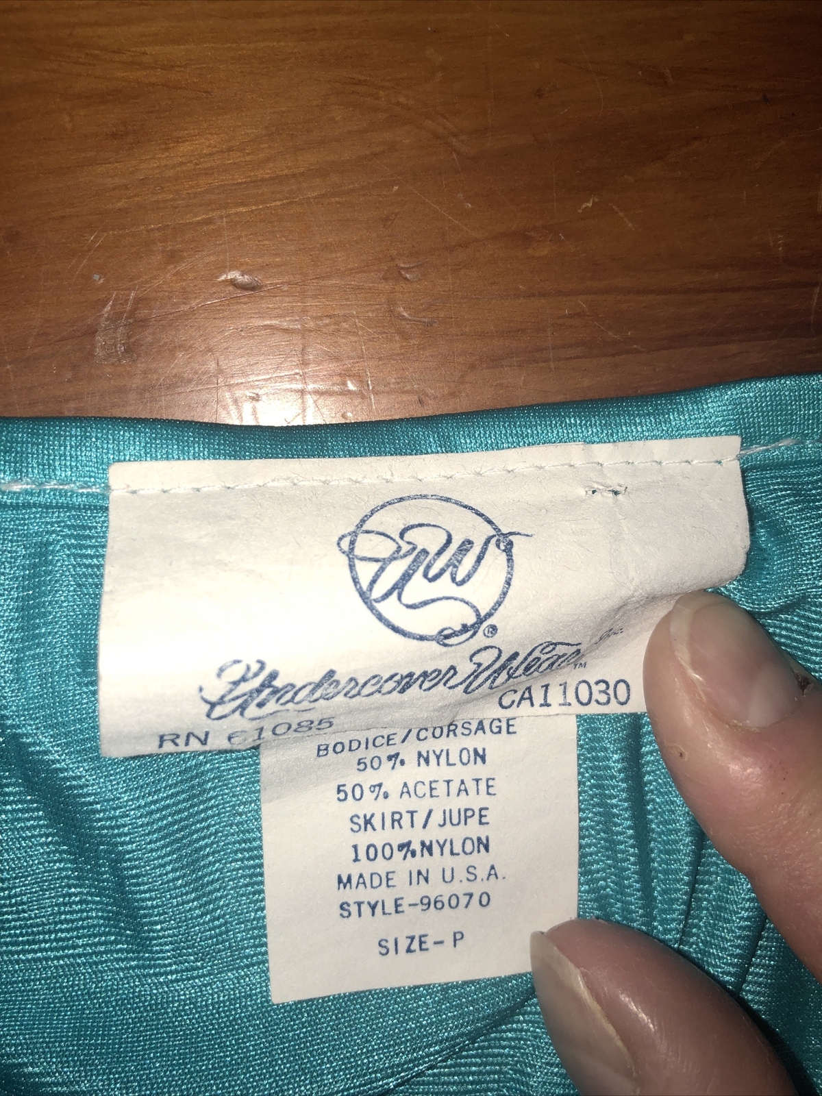 Vintage Long Teal And Black Sleeveless Nightgown S-M Petite