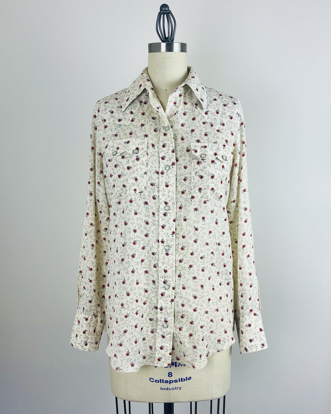 Vintage 70s Dee Cee Brand Floral Country Western Pearl Snap Rodeo Shirt S/M