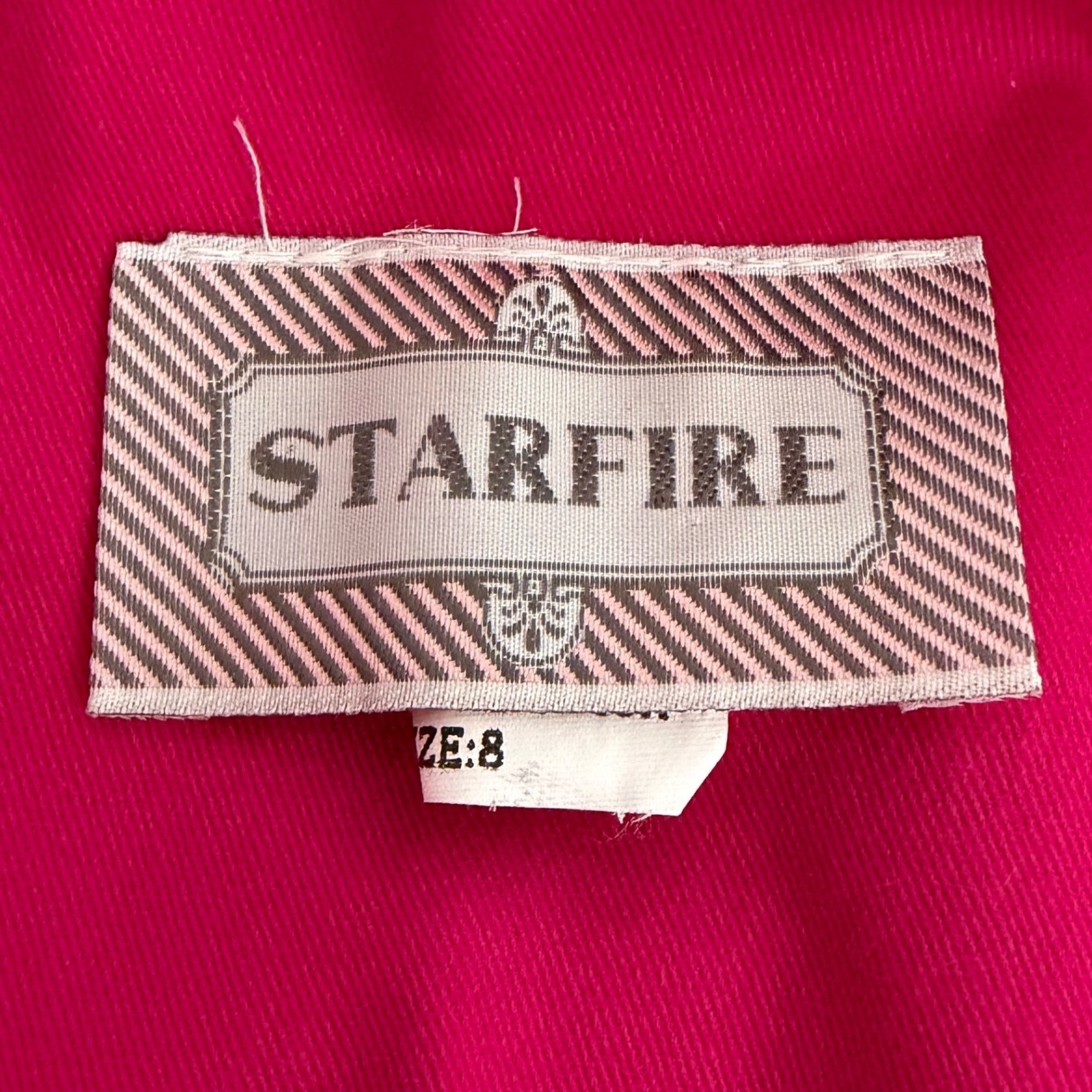 Starfire Vintage 2pc Vest Skirt Set Pink Rainbow Striped Beaded Fringe USA 8 10