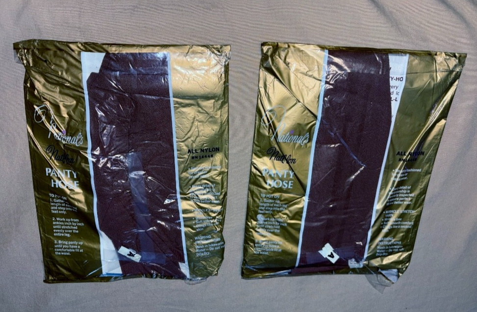 2 VTG Nationals A Stockings Panty hose Nylons Miracle Stretch 14448