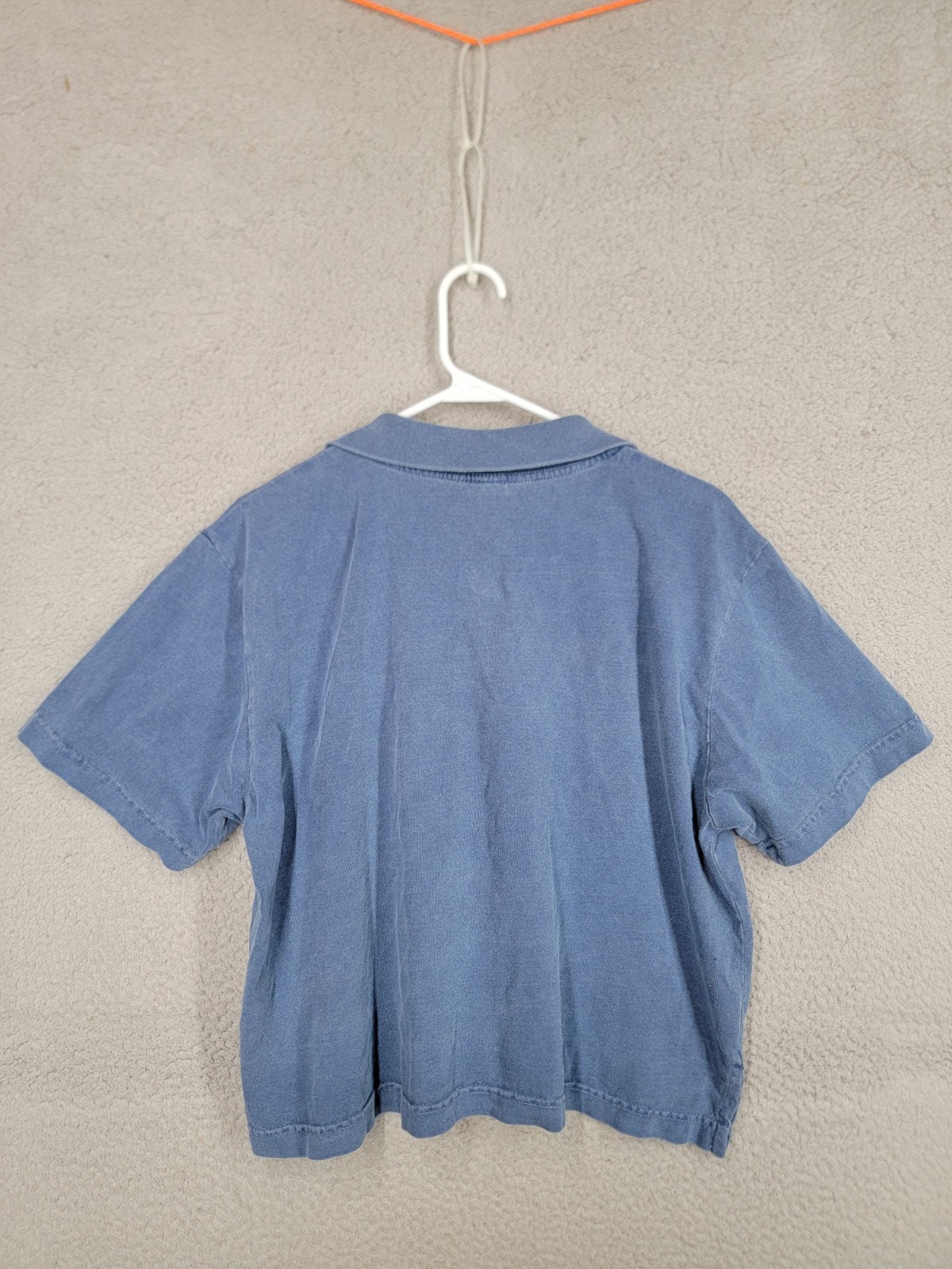 Vintage 80s Womens T Shirt Medium Button Front Polo Collared Short Sleeve