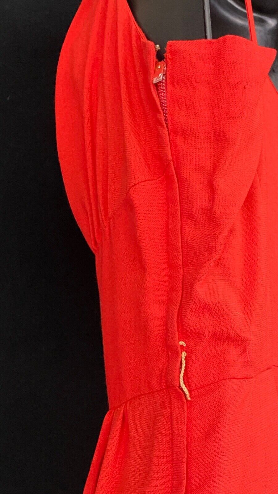 Vintage red 1950s dress set, short sleeve, sleeveless sundress bolero, pin-up XS