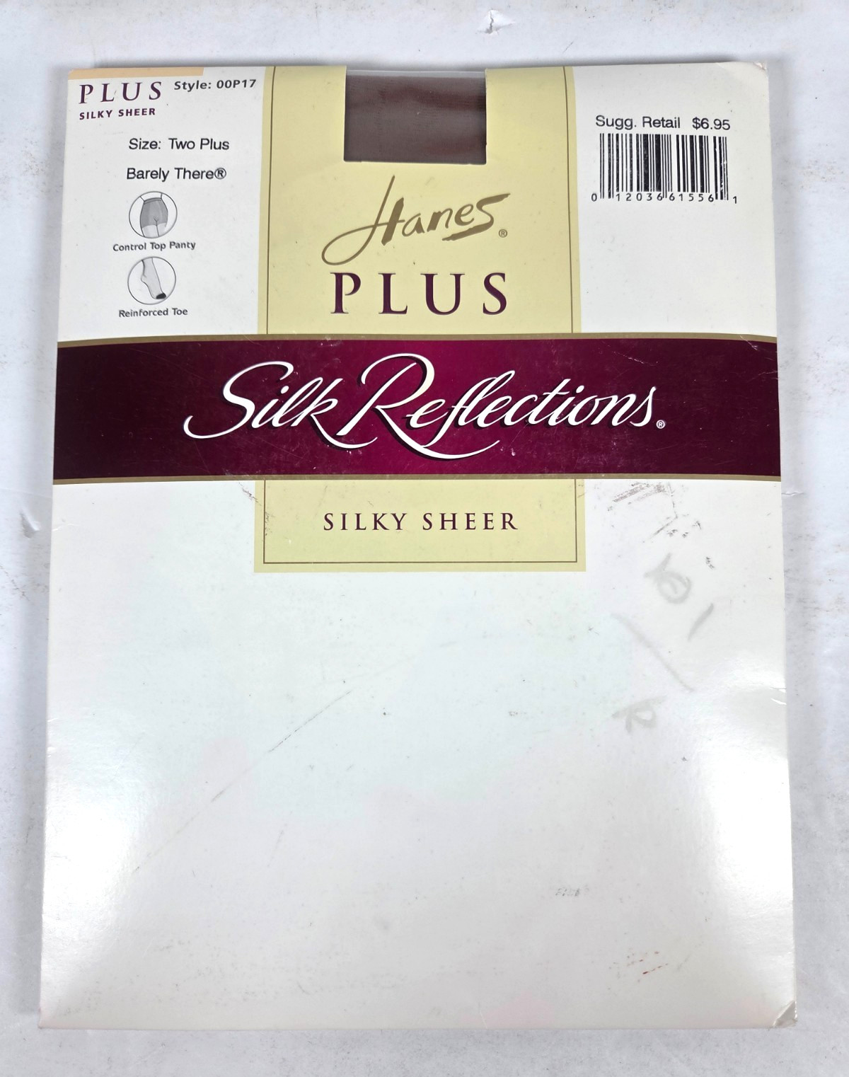 Hanes Silk Reflections Pantyhose TWO PLUS Barely There CT Reinforce Toe OOP17