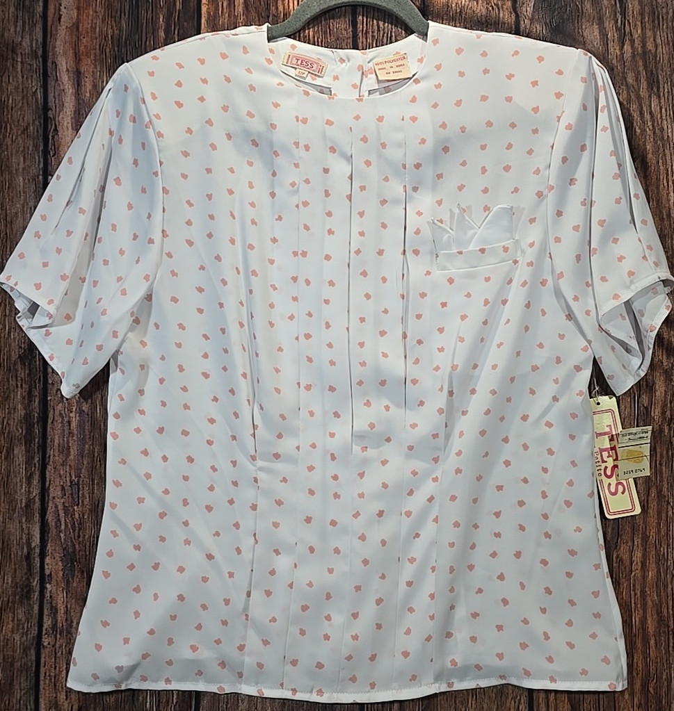 Tess Vintage Petite Blouse Wrinkle Resistant Business Korea Made Women’s 12P