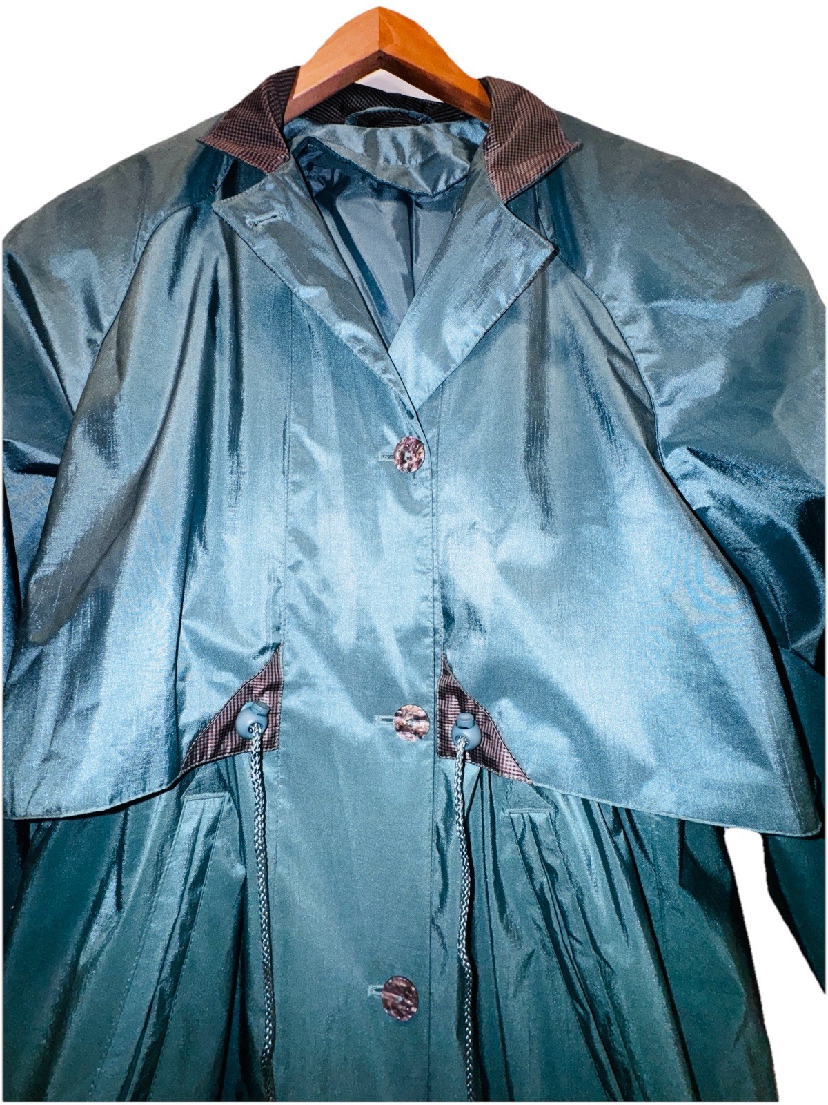 Coat Collectibles Vintage Teal blue Women’s Trench Rain Coat Size 10