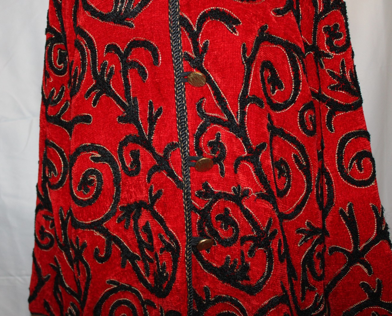 Vintage Maggie Barnes Embroidered Art-to-Wear Jacket Romantic Goth Baroque Style