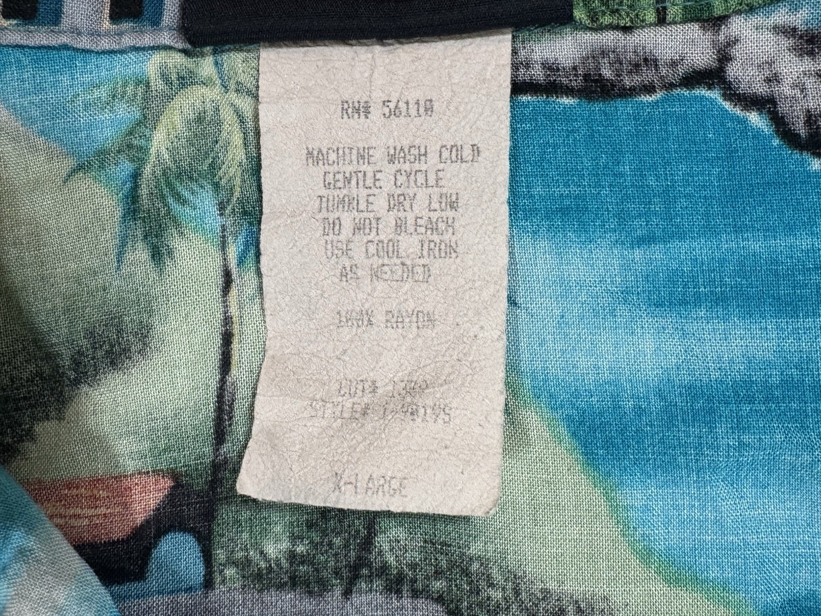 VTG Tropical Hawaiian Island Scenic Print Resort Button Down Sleeveless Shirt XL