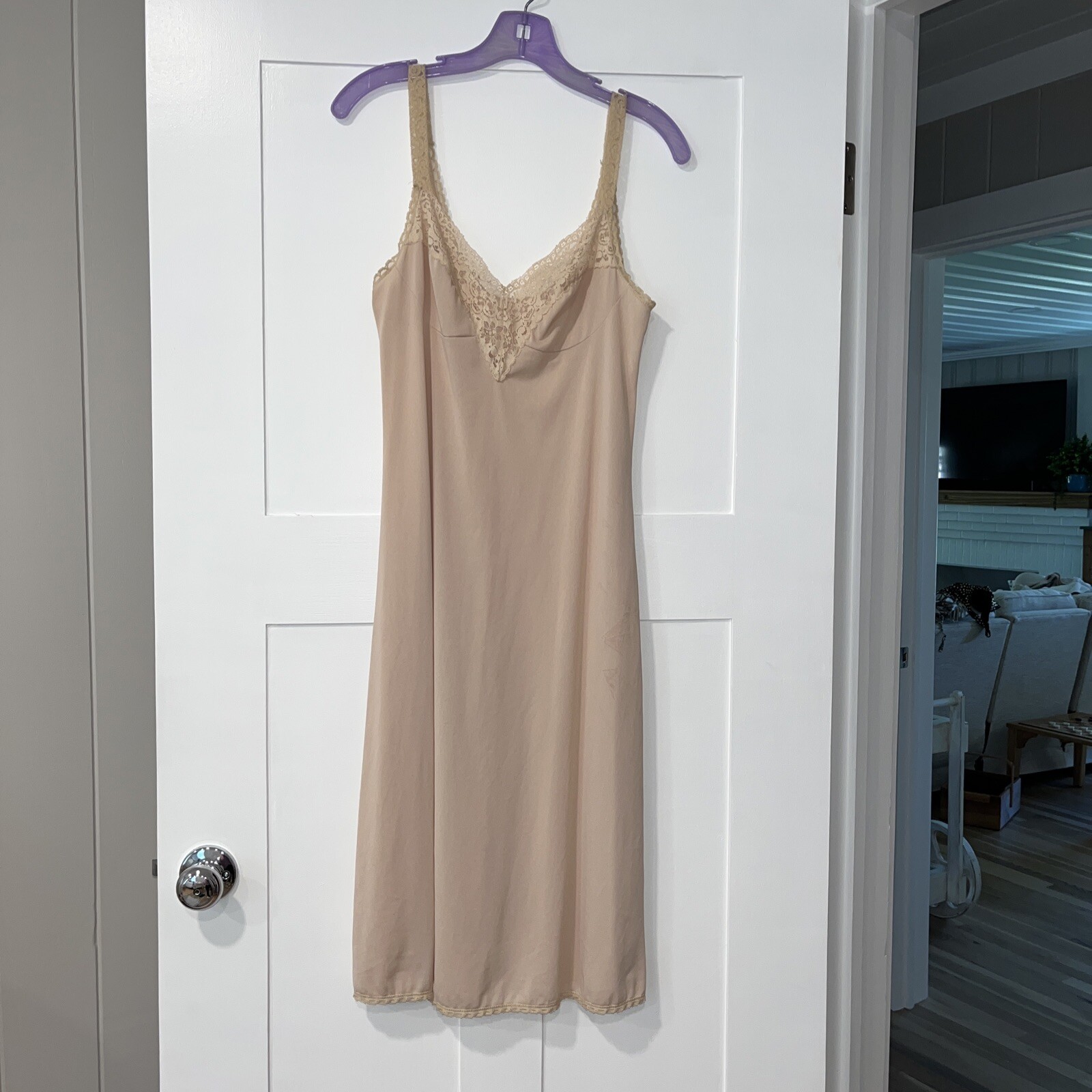 Vassarette Full Slip Nightgown Beige 34 TT “Underneath It All”