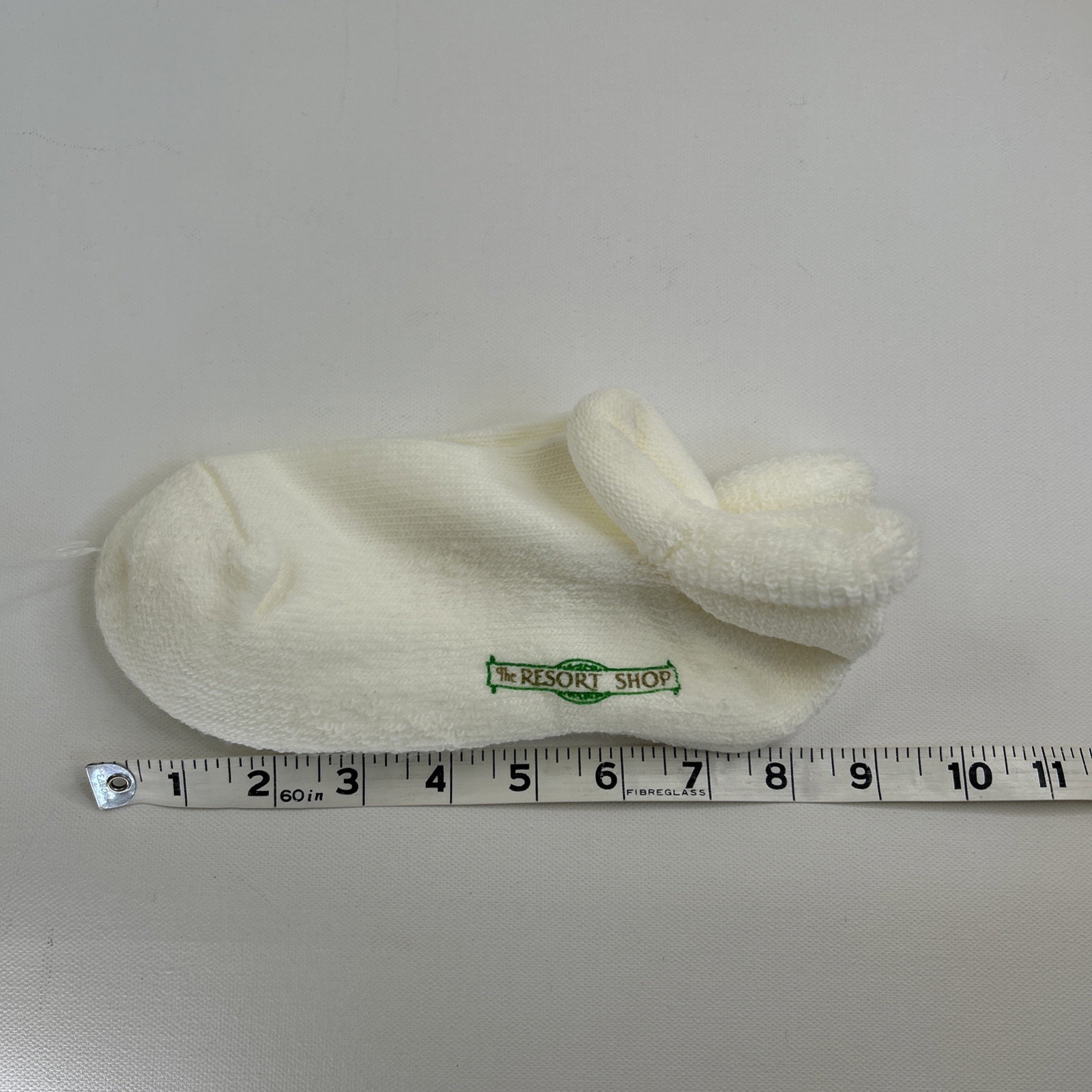 VTG Socks Acrylic Blend White Roll Top-Down Ankle 9-11 80s 90s NOS Resort Shop.