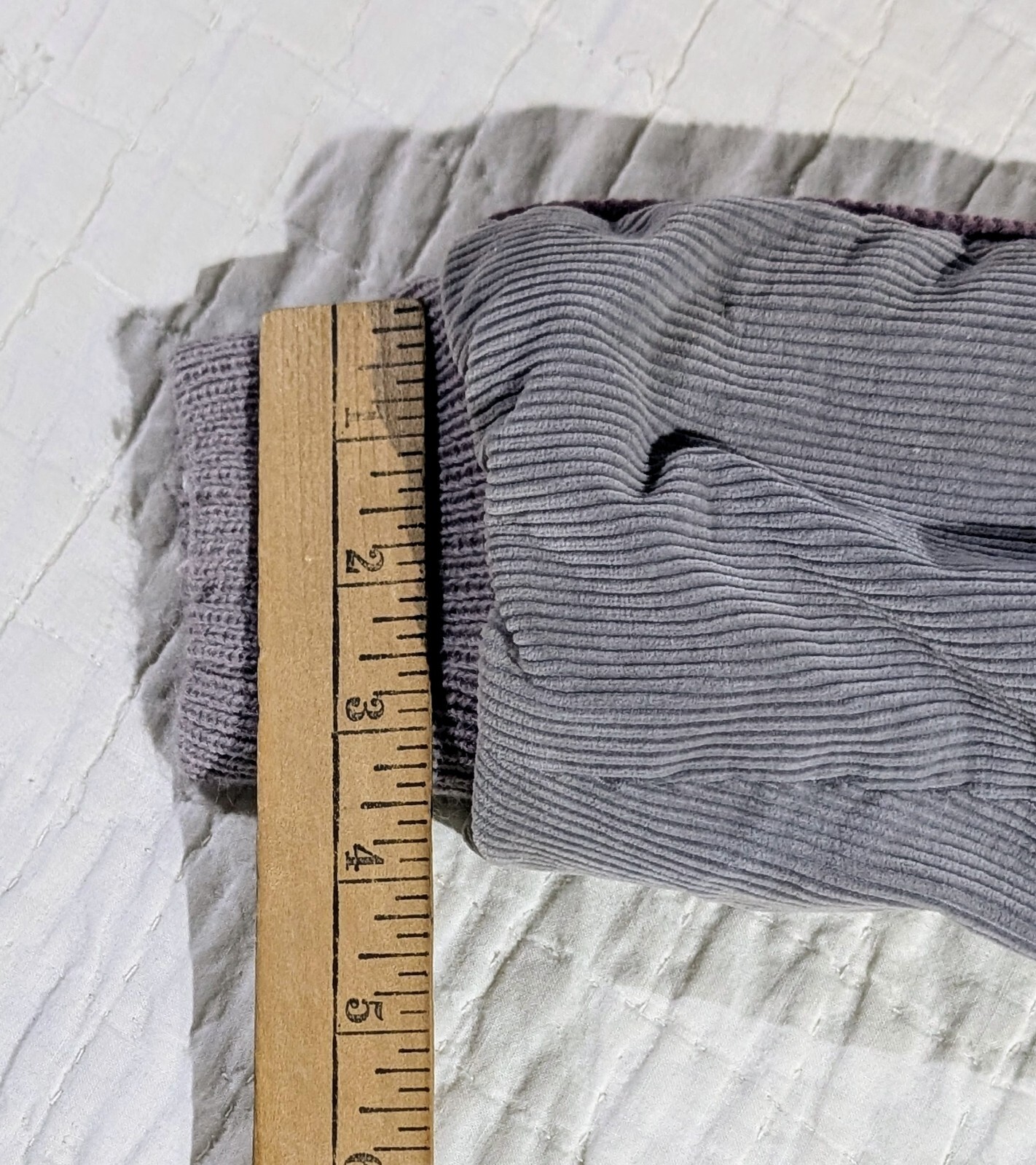 Vintage Mod Maid Coat 60s 70s Women’s SMALL Gray Corduroy Purple Trim Hooded
