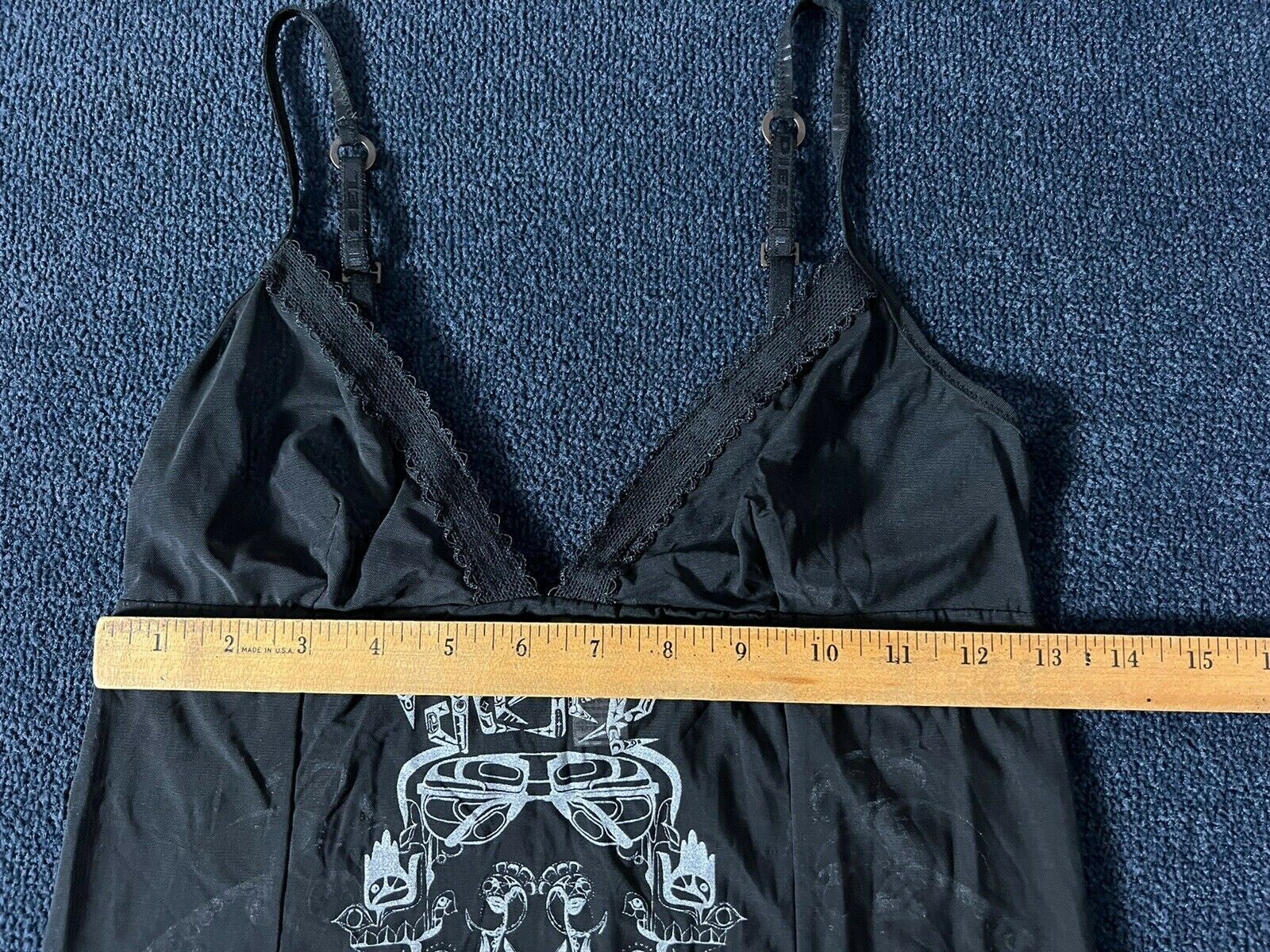 Vintage 90s Y2K Diesel Sheer Black Mesh Lace Cami Tattoo Tank Top Grunge Alt
