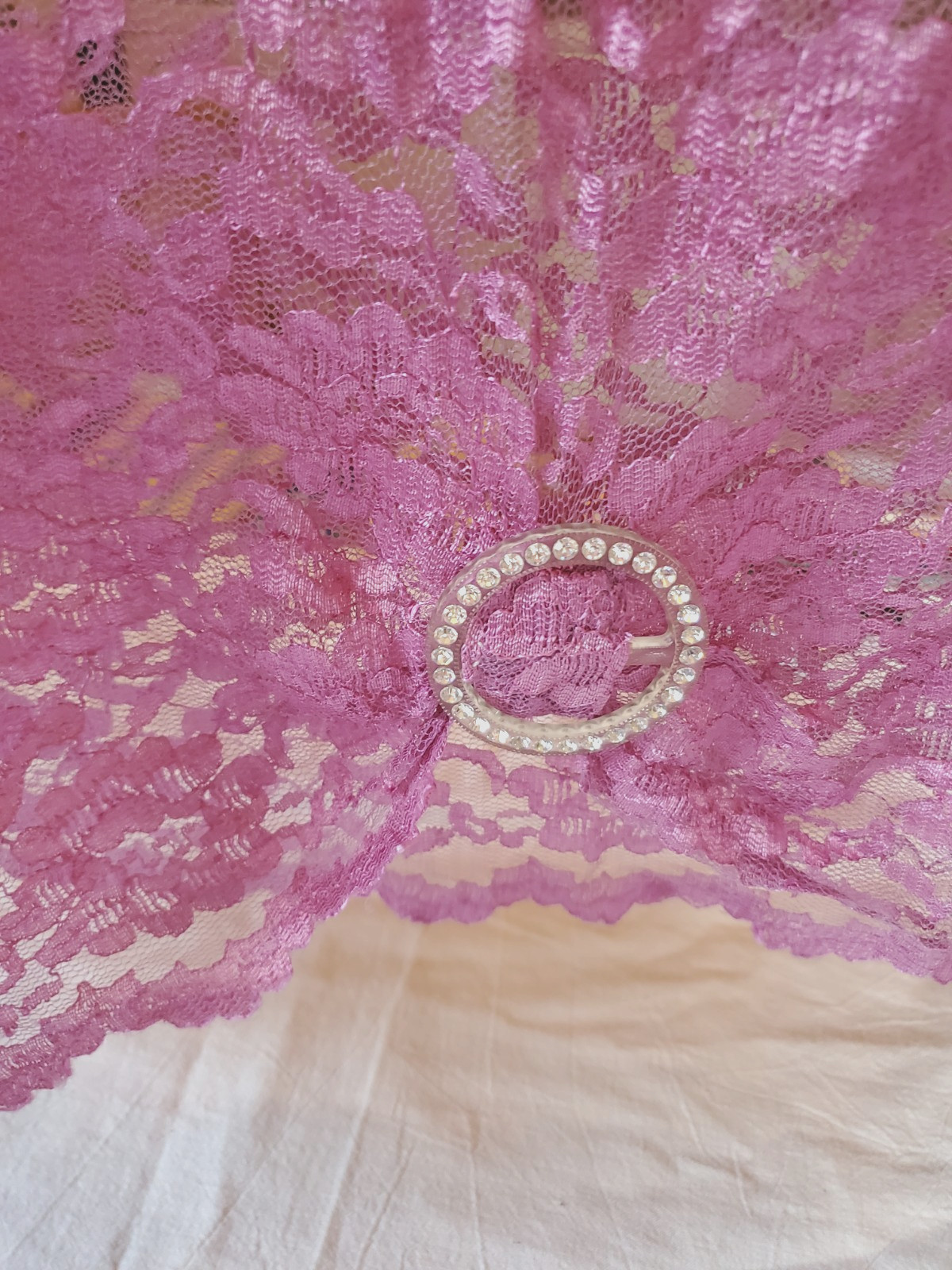 VTG JC Penney 80’s Dress Women’s Pink Lace Overlay Flare Handkerchief Hem MOB