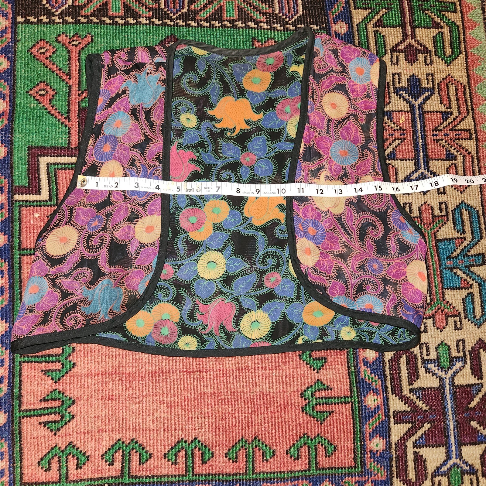 VINTAGE 1970S HIPPIE PEASANT DRESS WITH MATCHING REVERSIBLE DRESS ELASTIC WAIST