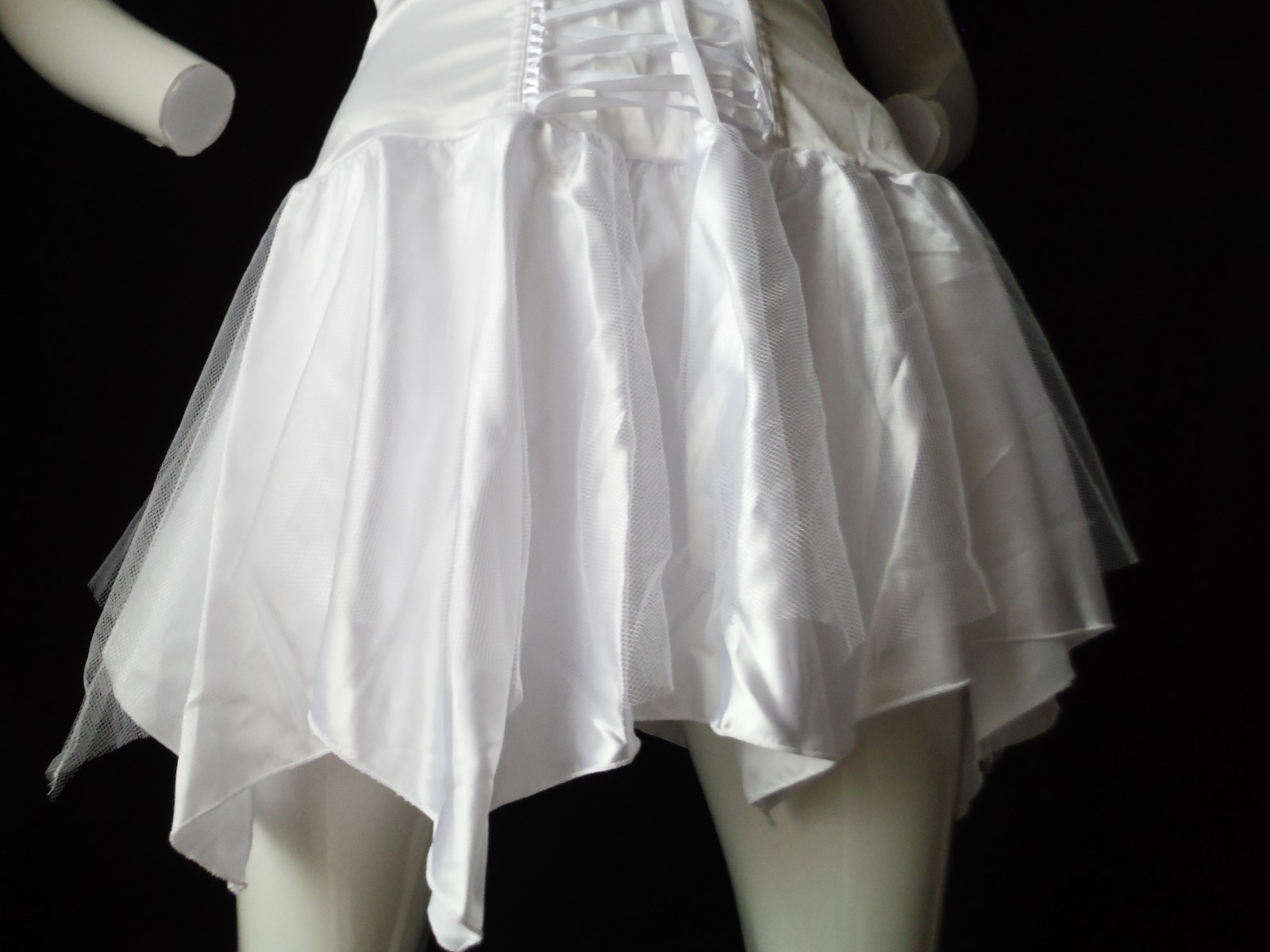 VTG Fredericks of Hollywood 90’s New Sexy!! White Lingerie Dress Tie Up Bodice S