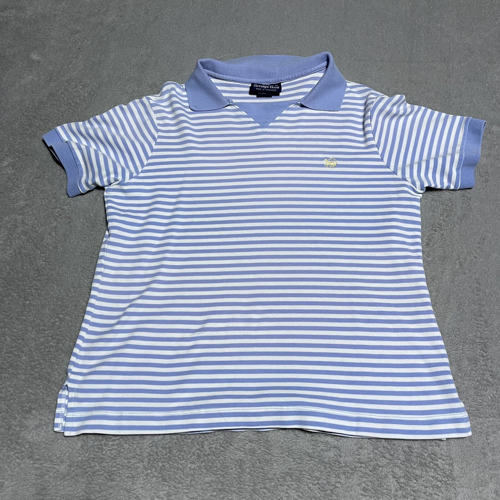 Vintage Carriage Court Polo Shirt Womens Medium Striped Short Sleeve Activewear