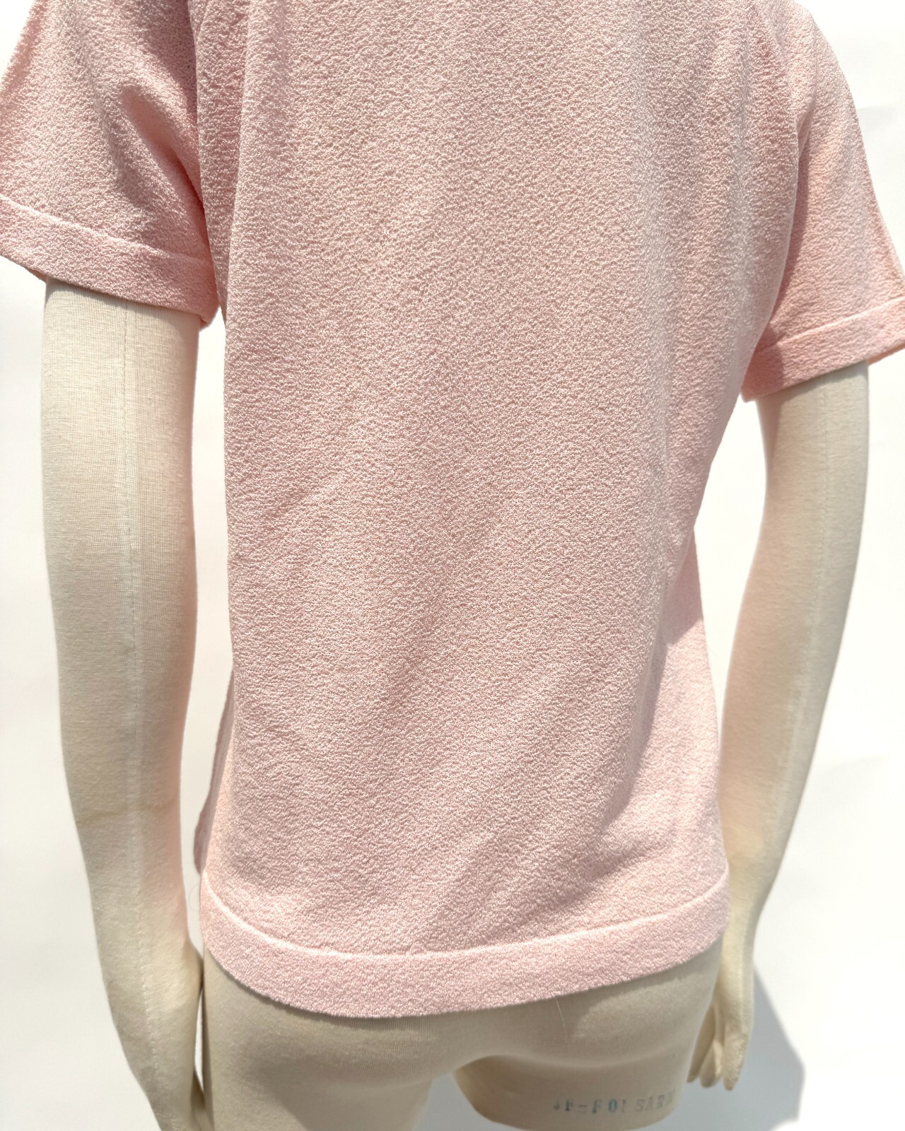 Vintage 1960s Light Pink Mod Mock Neck Turtleneck Short Sleeve Top Size Large