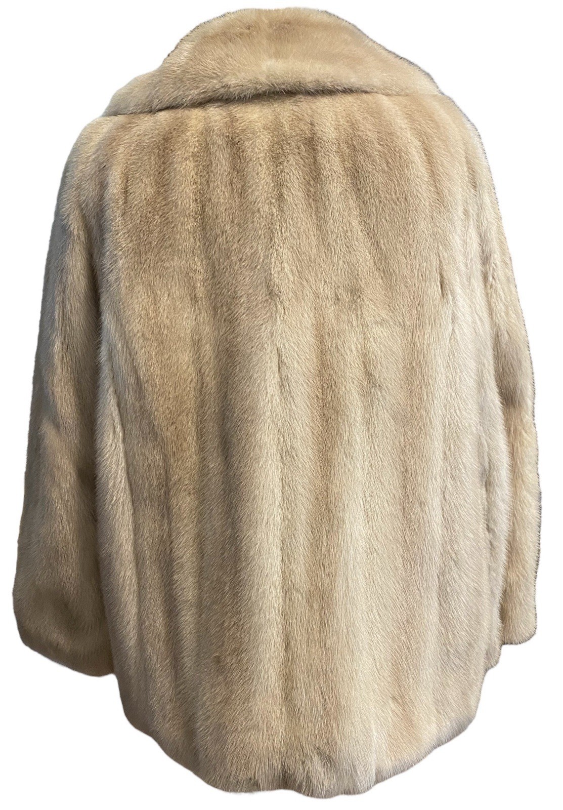 VTG 26” Natural Tourmaline Mink Fur Swing Coat Women’s Sz S/M Montaldos