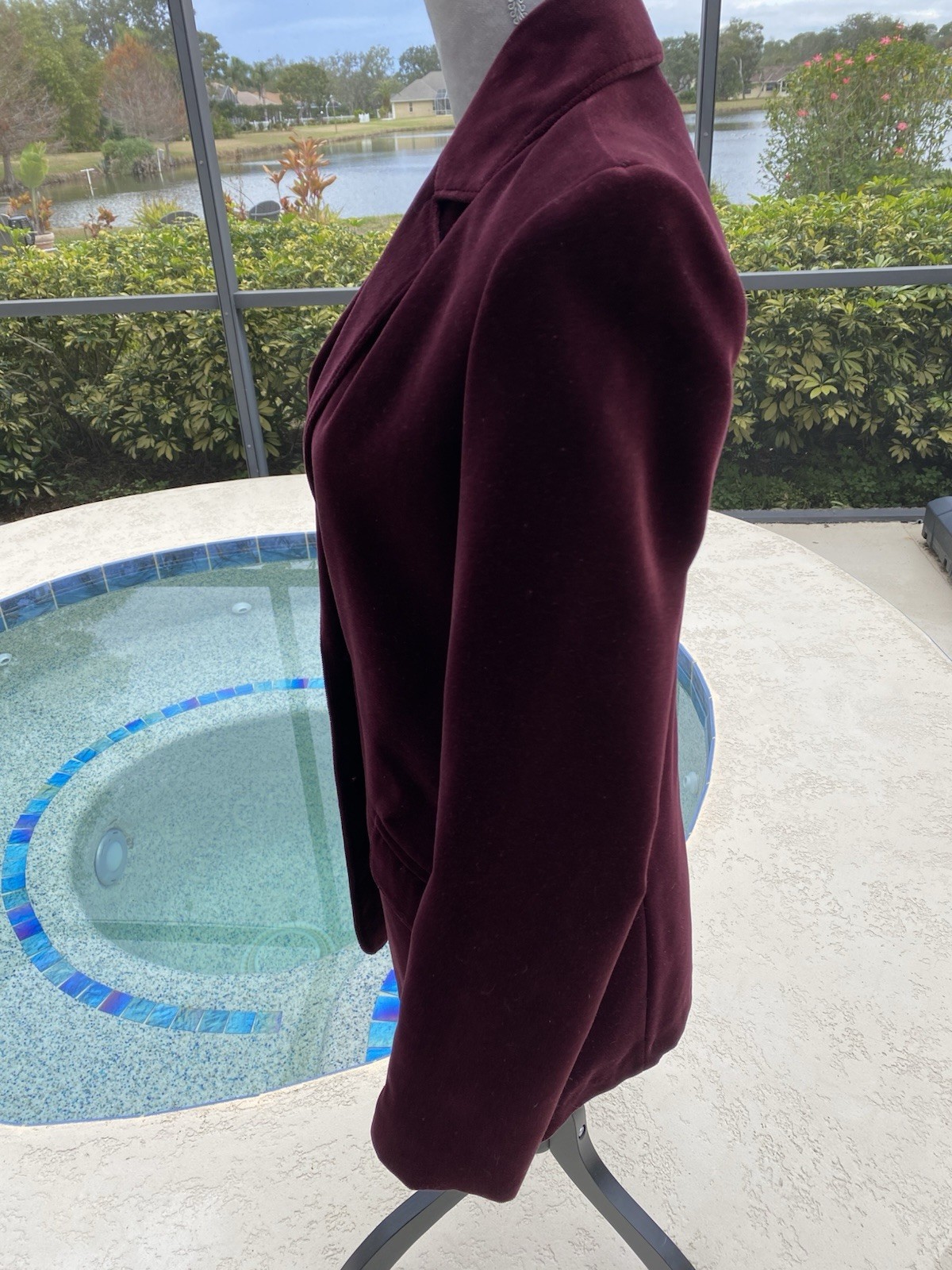 Sport Ease Fashions Velour Jacket Maroon Size 10 Style 8906T – 1960’s?