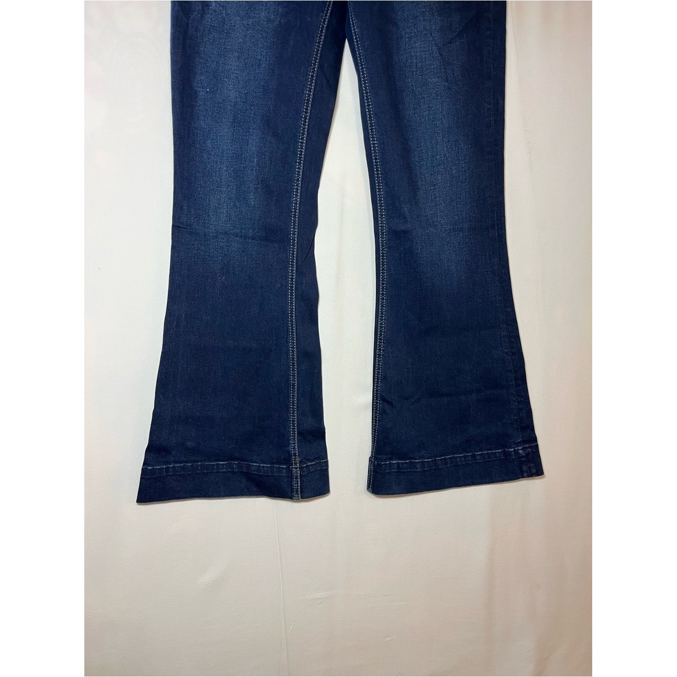 Rock & Roll Denim High Rise Flare Dark Wash 29×32 Button Fly Y2K Western Retro