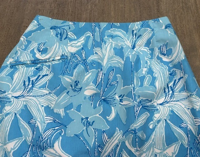 Vintage 1970’s The Lilly Pulitzer Sportswear Summer Palm Beach Blue Skirt Small